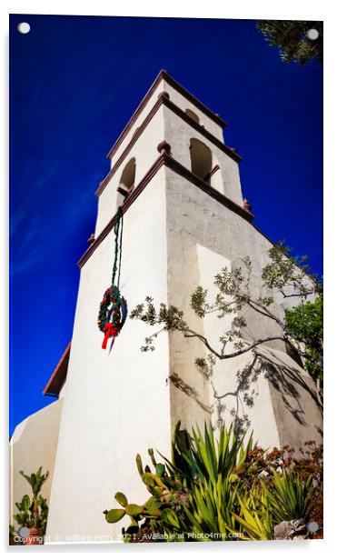 Mission San Buenaventura Ventura California  Acrylic by William Perry