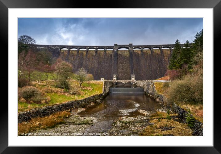 The Claerwen Reservoir Dam Elan Valley Framed Mounted Print by Gordon Maclaren