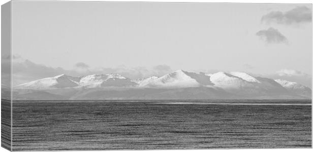 Beautiful Arran`s mountains snow covered Canvas Print by Allan Durward Photography