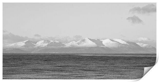 Beautiful Arran`s mountains snow covered Print by Allan Durward Photography