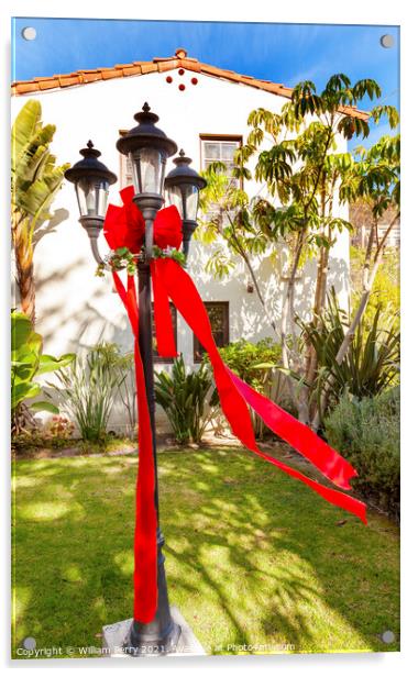 Christmas Lantern Garden Mission San Buenaventura Ventura Califo Acrylic by William Perry