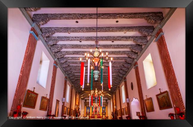 Mission San Buenaventura Basilica Christmas Day Ventura Californ Framed Print by William Perry