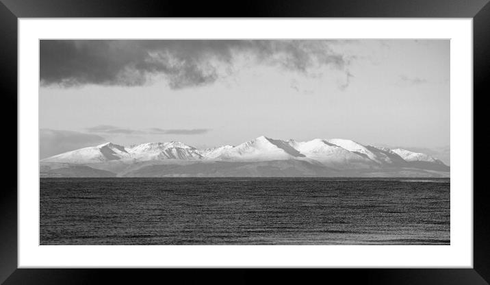 Snow topped Arran and its mountains Framed Mounted Print by Allan Durward Photography