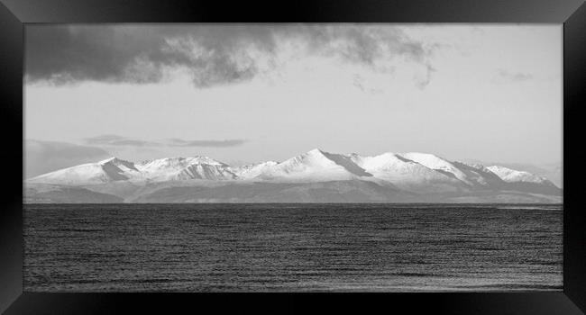 Snow topped Arran and its mountains Framed Print by Allan Durward Photography