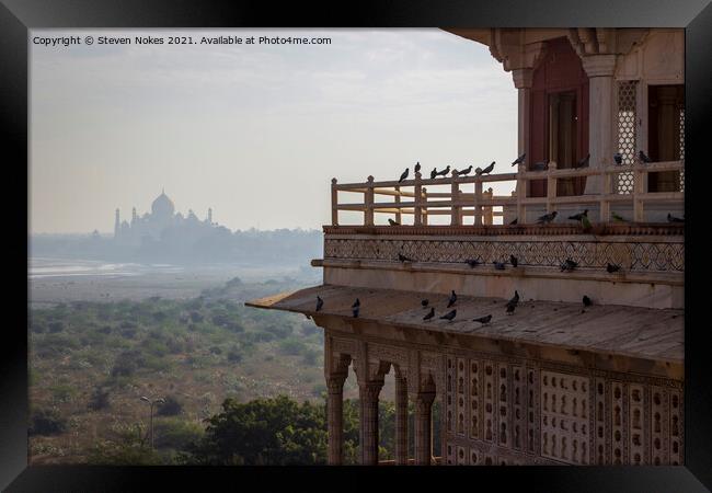 Majestic Taj Mahal Agra Fort Framed Print by Steven Nokes