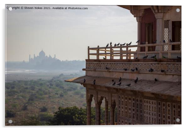 Majestic Taj Mahal Agra Fort Acrylic by Steven Nokes