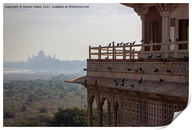 Majestic Taj Mahal Agra Fort Print by Steven Nokes