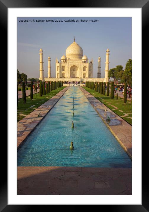 Majestic Taj Mahal at Sunset Framed Mounted Print by Steven Nokes