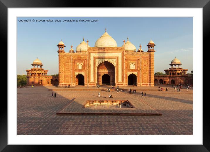 Majestic Sunset at Taj Mahal Framed Mounted Print by Steven Nokes