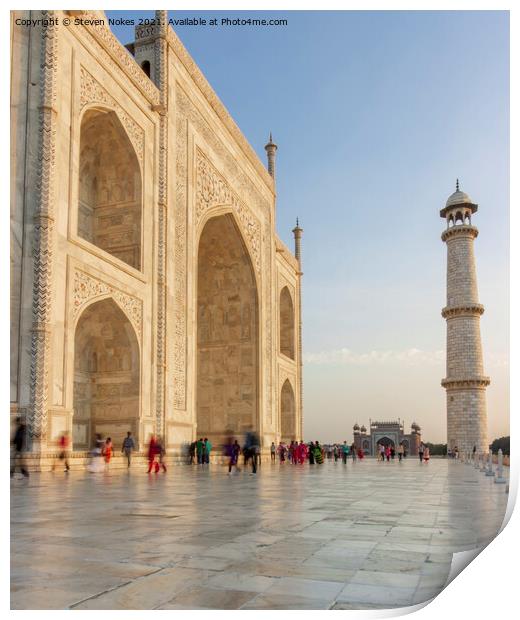 Majestic Beauty of Taj Mahal Print by Steven Nokes