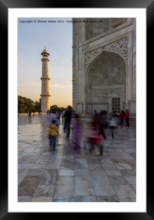 Majestic Taj Mahal at Sunset Framed Mounted Print by Steven Nokes