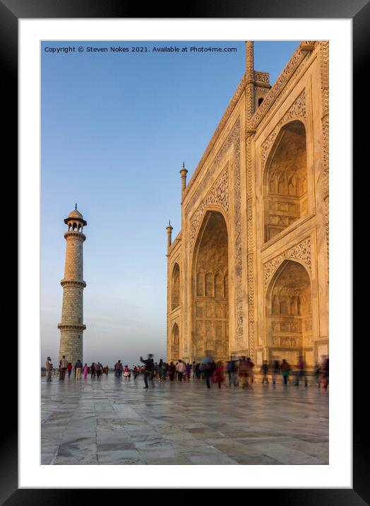 Majestic Sunset at the Taj Mahal Framed Mounted Print by Steven Nokes