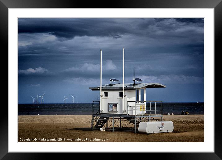 Lifeguard hut Framed Mounted Print by Maria Tzamtzi Photography