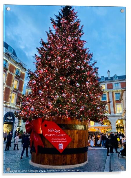 Covent Garden Christmas Tree, London Acrylic by Ailsa Darragh