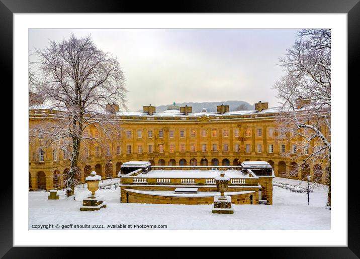 The Crescent, Buxton, in winter Framed Mounted Print by geoff shoults