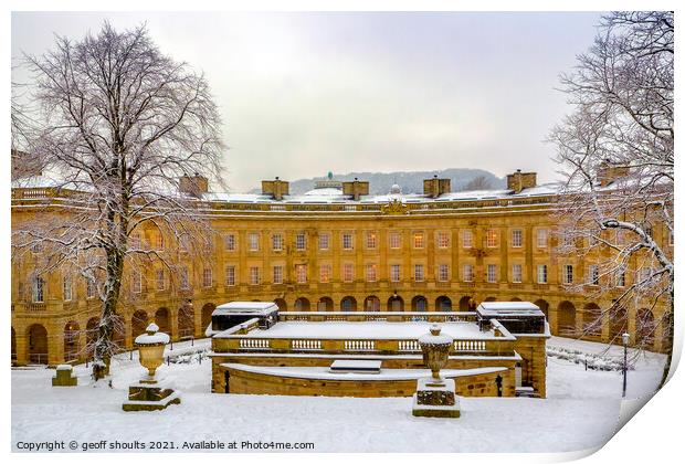 The Crescent, Buxton, in winter Print by geoff shoults