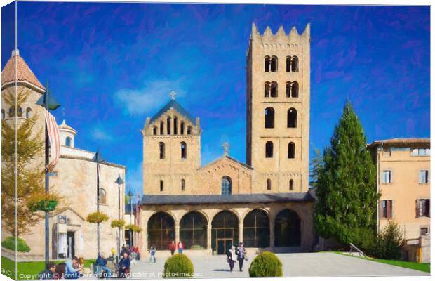 Ripoll Monastery - C1711-1889-PIN Canvas Print by Jordi Carrio