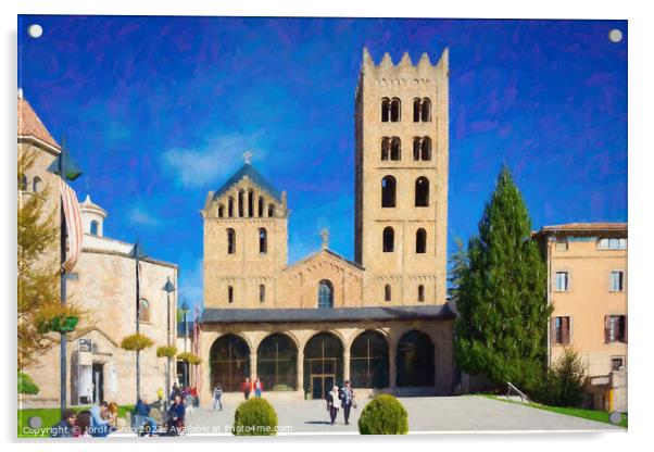 Ripoll Monastery - C1711-1889-PIN Acrylic by Jordi Carrio