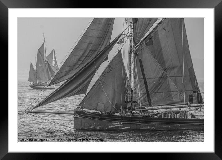 Old Brixham Sailing Trawlers Framed Mounted Print by Peter F Hunt