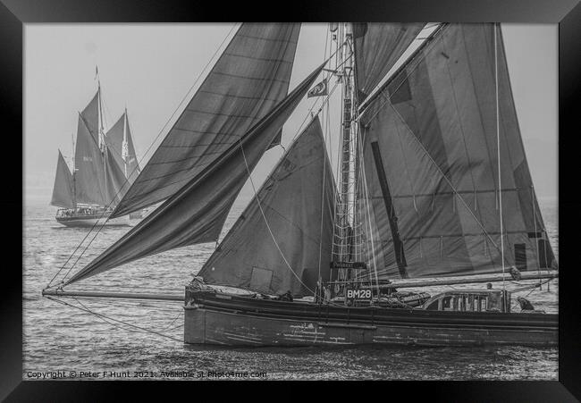 Old Brixham Sailing Trawlers Framed Print by Peter F Hunt