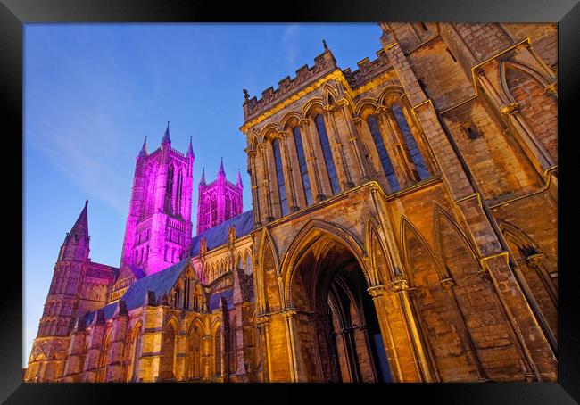 Lincoln Cathedral with Advent Colours Framed Print by Darren Galpin