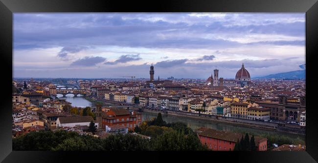 City of Florence in Italy Tuscany Framed Print by Erik Lattwein