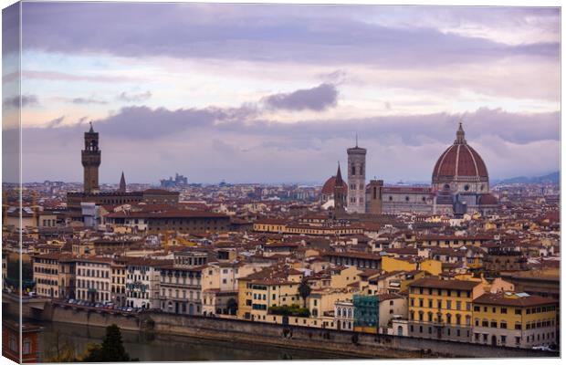 City of Florence in Italy Tuscany Canvas Print by Erik Lattwein