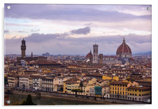 City of Florence in Italy Tuscany Acrylic by Erik Lattwein