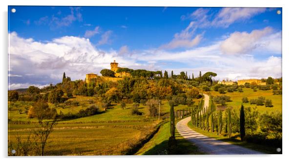 Beautiful country estate in Tuscany Italy  Acrylic by Erik Lattwein