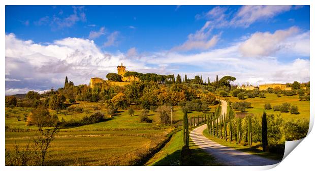 Beautiful country estate in Tuscany Italy  Print by Erik Lattwein