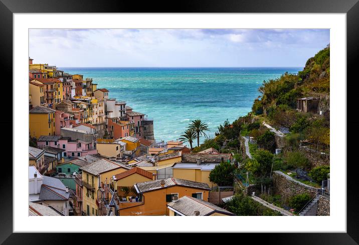 Amazing Cinque Terre at the Italian coast Framed Mounted Print by Erik Lattwein