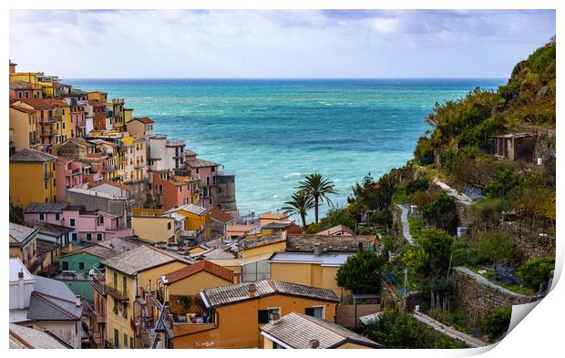 Amazing Cinque Terre at the Italian coast Print by Erik Lattwein
