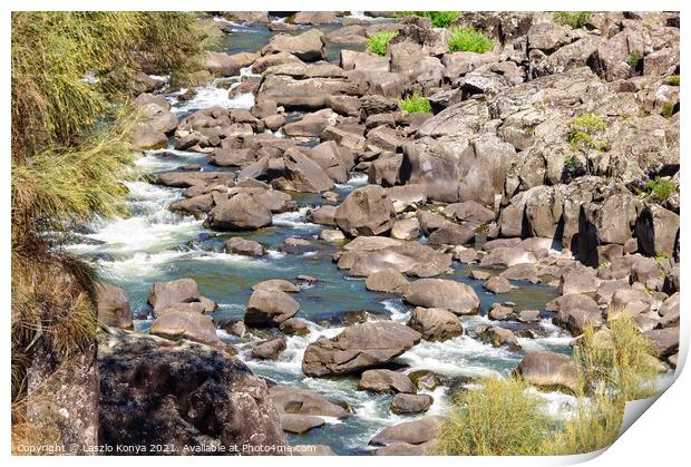 Smooth rocks - Launceston Print by Laszlo Konya