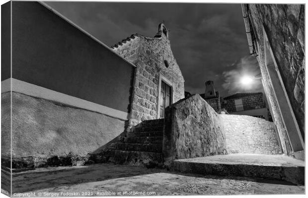 Old stone street of Cavtat, town in south Dalmatia, Croatia Canvas Print by Sergey Fedoskin