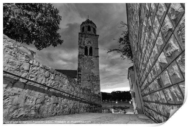 The parish church of St. Nicholas, Cavtat, Dubrovnik-Neretva County, Croatia Print by Sergey Fedoskin