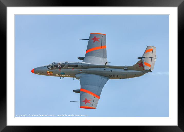L-29 Delfin Jet Framed Mounted Print by Steve de Roeck