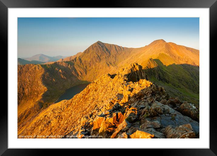 Crib Goch, Snowdon, North Wales Framed Mounted Print by Justin Foulkes