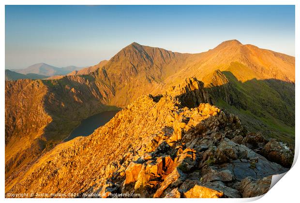 Crib Goch, Snowdon, North Wales Print by Justin Foulkes