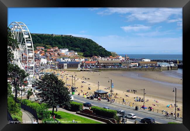 Scarborough South beach, North Yorkshire, UK. Framed Print by john hill