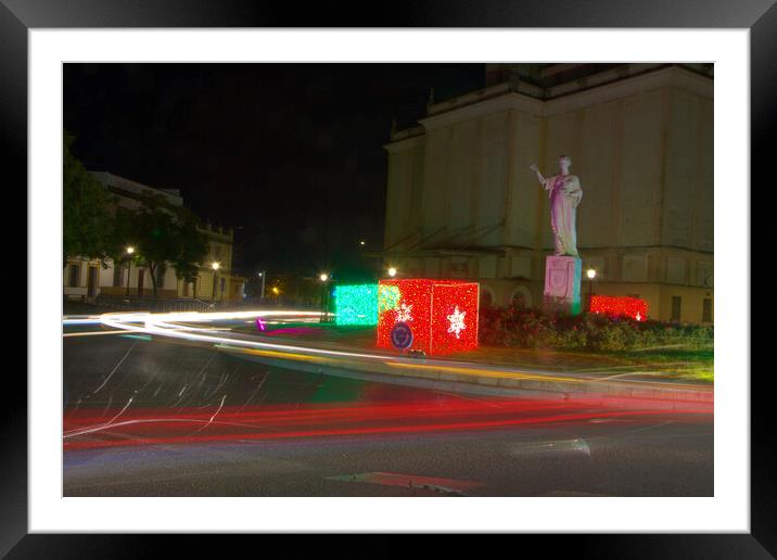 Christmas lighting in Carmona -Seville- Framed Mounted Print by Jose Manuel Espigares Garc