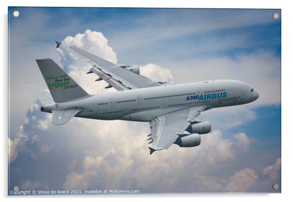 Airbus A380 Acrylic by Steve de Roeck