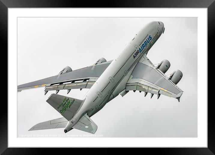 Airbus A380 Framed Mounted Print by Steve de Roeck