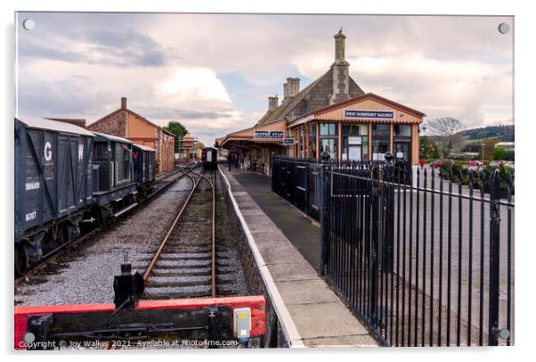 Minehead railway station, Somerset, UK Acrylic by Joy Walker