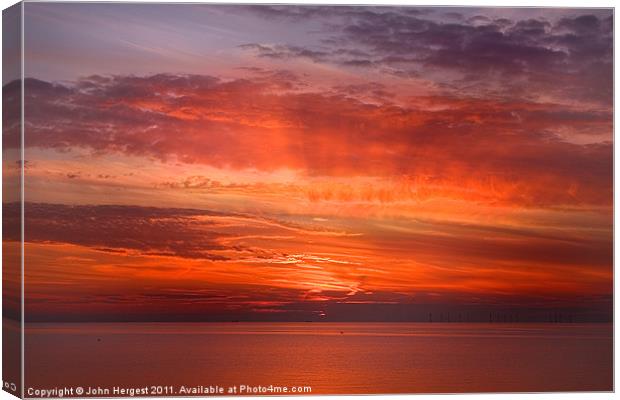 Red Sky at Night Canvas Print by John Hergest