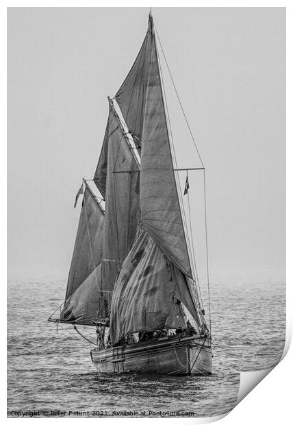 Brixham Sailing Trawler Provident BM 28 Print by Peter F Hunt