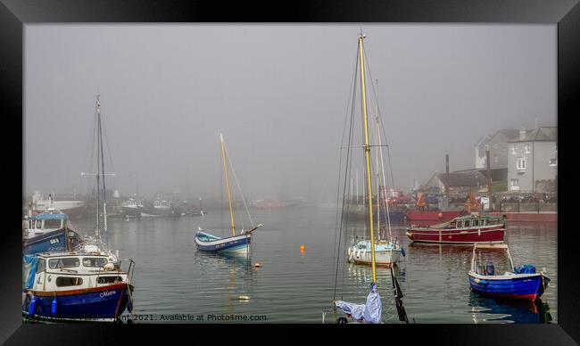 A Misty Brixham Harbour  Framed Print by Peter F Hunt