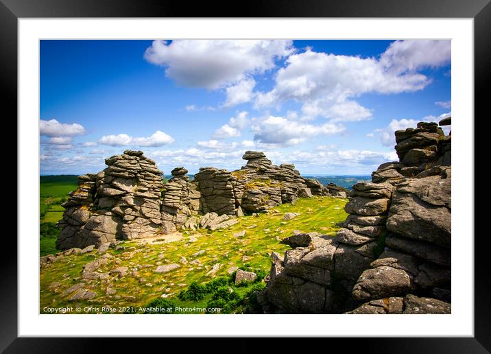 Dartmoor, Hound Tor Framed Mounted Print by Chris Rose