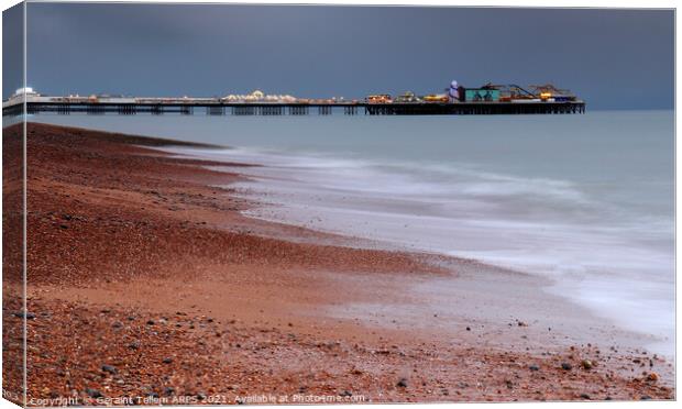 Brighton beach and pier, East Sussex, UK Canvas Print by Geraint Tellem ARPS