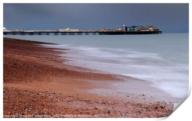 Brighton beach and pier, East Sussex, UK Print by Geraint Tellem ARPS