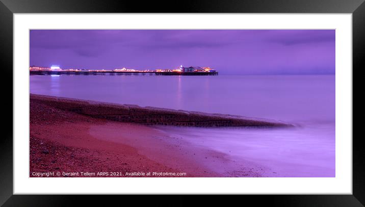 Brighton beach and pier, East Sussex, UK Framed Mounted Print by Geraint Tellem ARPS